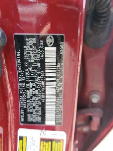 4T1B11HK5JU565108 - 2018 TOYOTA CAMRY L წითელი ფოტო 13