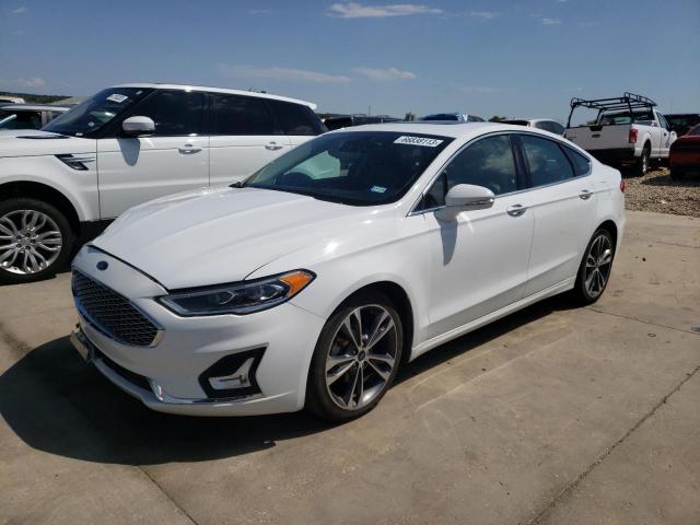 3FA6P0D95KR243553 - 2019 FORD FUSION TITANIUM WHITE photo 1