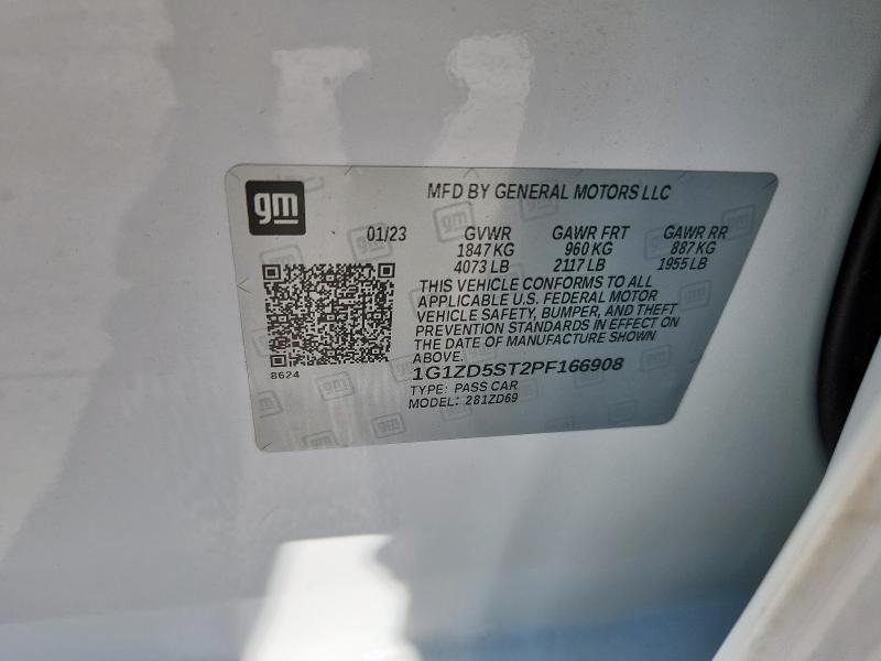 1G1ZD5ST2PF166908 - 2023 CHEVROLET MALIBU LT WHITE photo 12