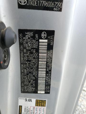 JTKDE177960067290 - 2006 TOYOTA SCION TC SILVER photo 12