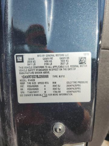 1GKKRTED7BJ266998 - 2011 GMC ACADIA DENALI გრაფიტი ფოტო 13