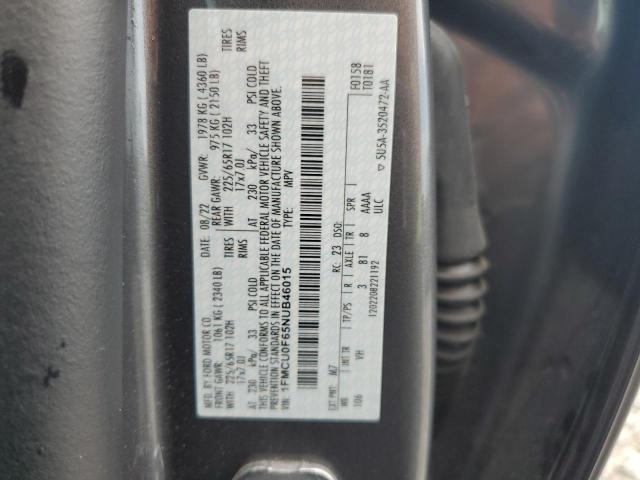 1FMCU0F65NUB46015 - 2022 FORD ESCAPE S GRAY photo 13