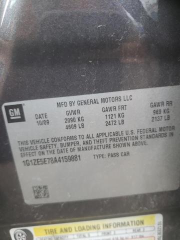 1G1ZE5E78A4159881 - 2010 CHEVROLET MALIBU LTZ ნაცრისფერი ფოტო 12