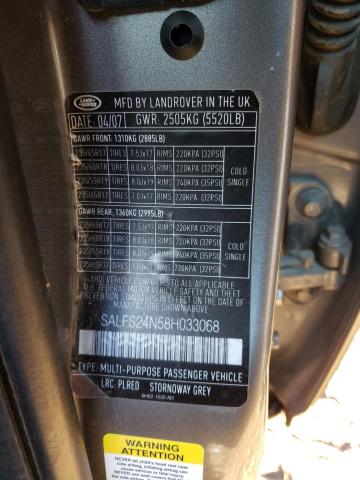 SALFS24N58H033068 - 2008 LAND ROVER LR2 SE TECHNOLOGY GRAY photo 13