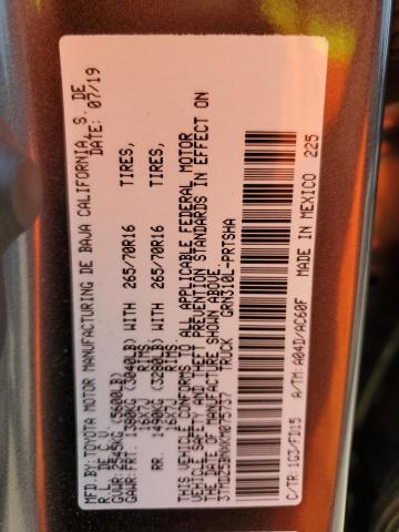 3TMDZ5BNXKM075737 - 2019 TOYOTA TACOMA DOUBLE CAB ნაცრისფერი ფოტო 13