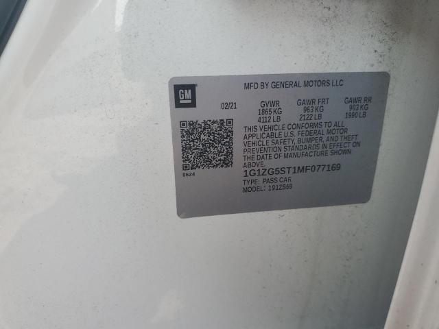 1G1ZG5ST1MF077169 - 2021 CHEVROLET MALIBU RS 白色 照片 12