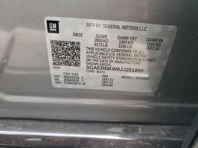 5GAERBKW9JJ251895 - 2018 BUICK ENCLAVE ESSENCE 银色 照片 12