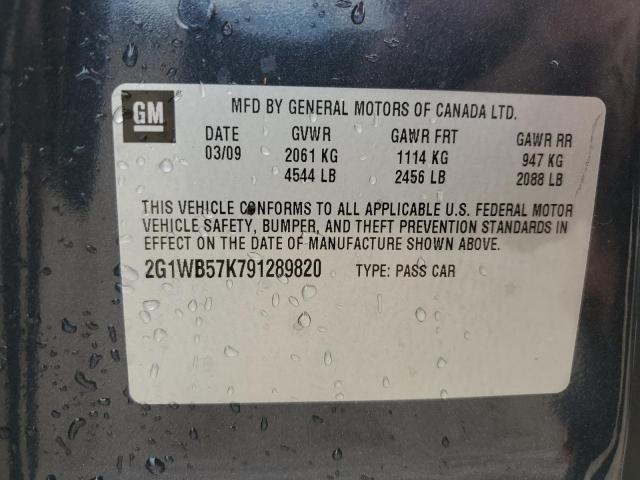 2G1WB57K791289820 - 2009 CHEVROLET IMPALA LS 灰色 照片 12
