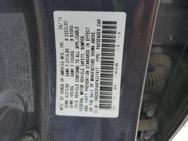 1HGCR2F88FA221877 - 2015 HONDA ACCORD EXL GRAY photo 13