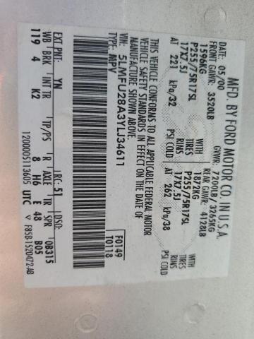 5LMFU28A3YLJ34611 - 2000 LINCOLN NAVIGATOR ვერცხლისფერი ფოტო 12