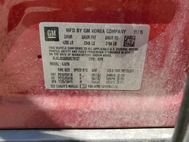 KL4CJBSB8GB579137 - 2016 BUICK ENCORE CONVENIENCE 红色 照片 13