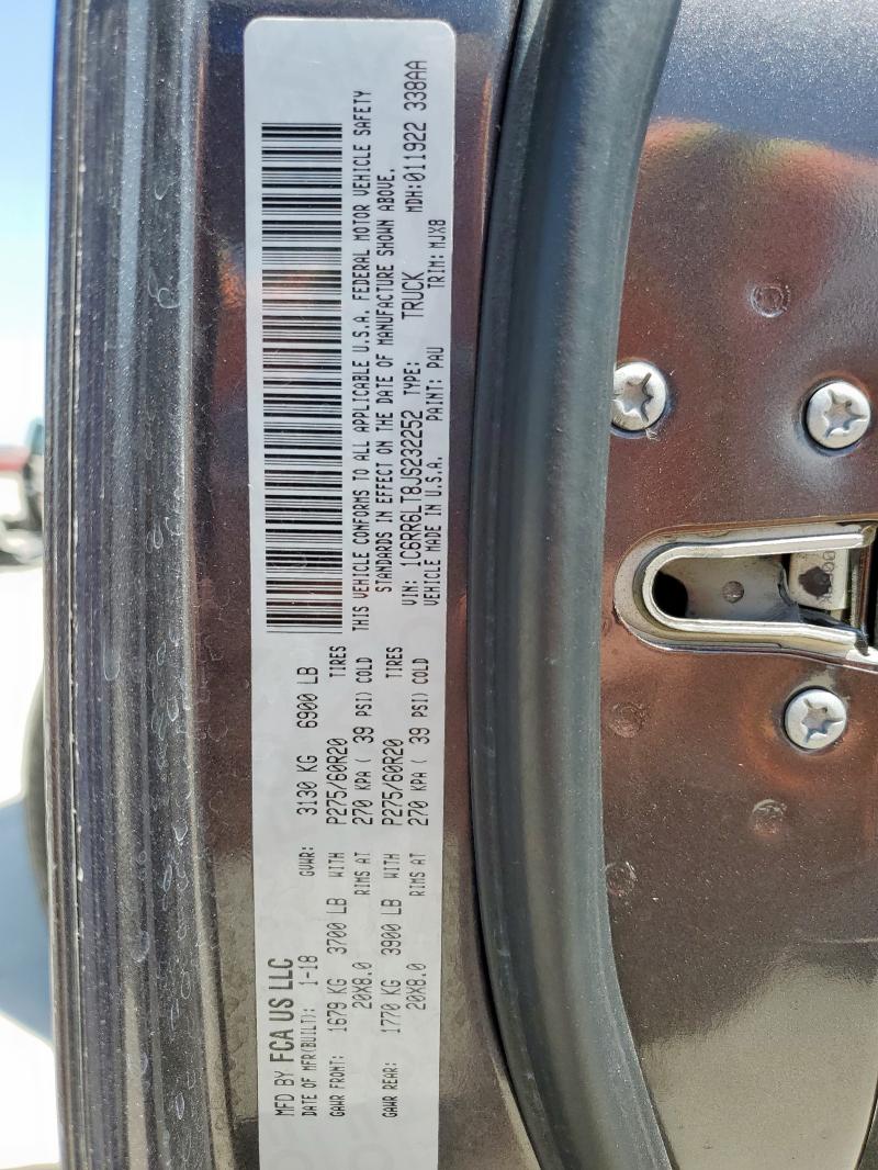 1C6RR6LT8JS232252 - 2018 RAM 1500 SLT Grafit foto 13