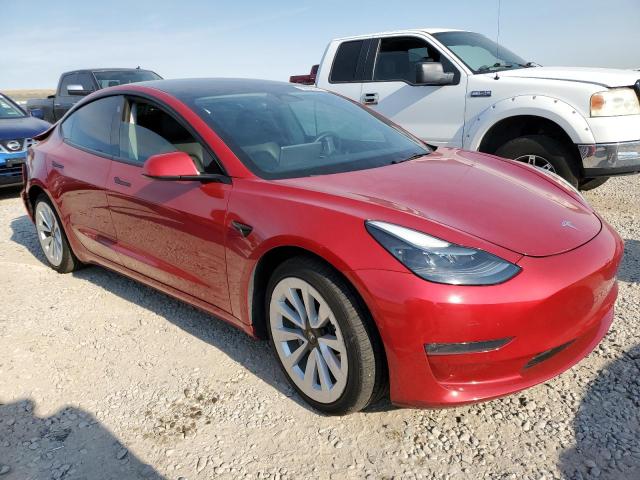 5YJ3E1EB8NF143575 - 2022 TESLA MODEL 3 RED photo 4