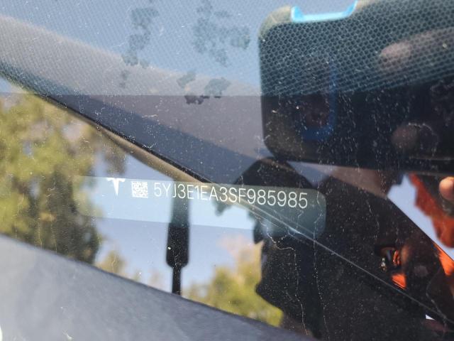 5YJ3E1EA3SF985985 - 2025 TESLA MODEL 3 GRAY photo 12