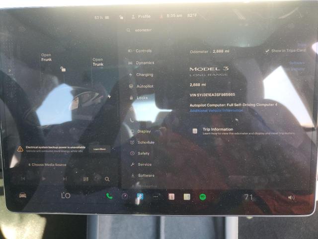 5YJ3E1EA3SF985985 - 2025 TESLA MODEL 3 GRAY photo 9