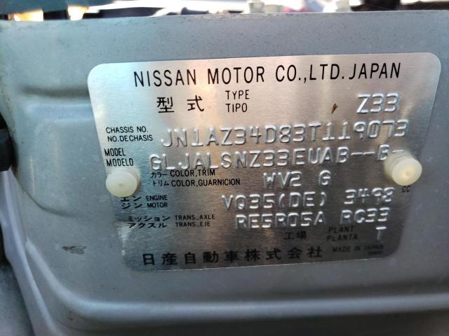 JN1AZ34D83T119073 - 2003 NISSAN 350Z COUPE SILVER photo 12