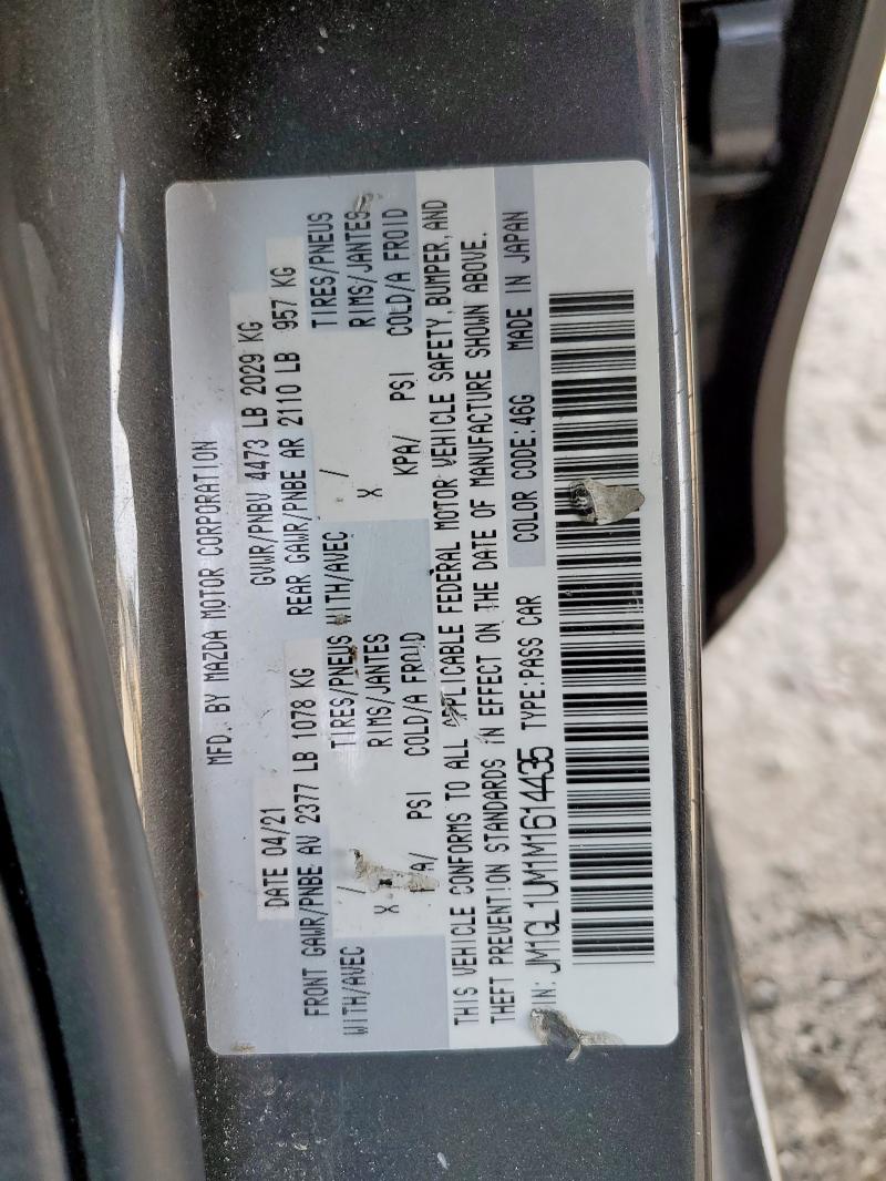 JM1GL1UM1M1614435 - 2021 MAZDA 6 SPORT Boz foto 12