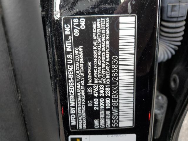 55SWF8EBXKU285830 - 2019 MERCEDES-BENZ C 300 4MATIC BLACK photo 13