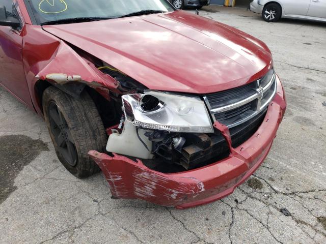 1B3CC4FB0AN124697 - 2010 DODGE AVENGER SXT RED photo 9