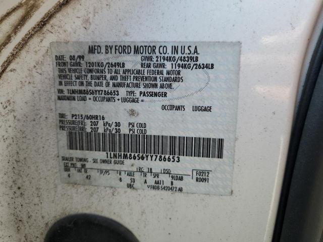 1LNHM86S6YY786653 - 2000 LINCOLN LS 白色 照片 12