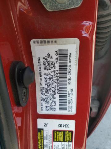 1NXBU40E39Z023614 - 2009 TOYOTA COROLLA BASE Бордовый фото 12