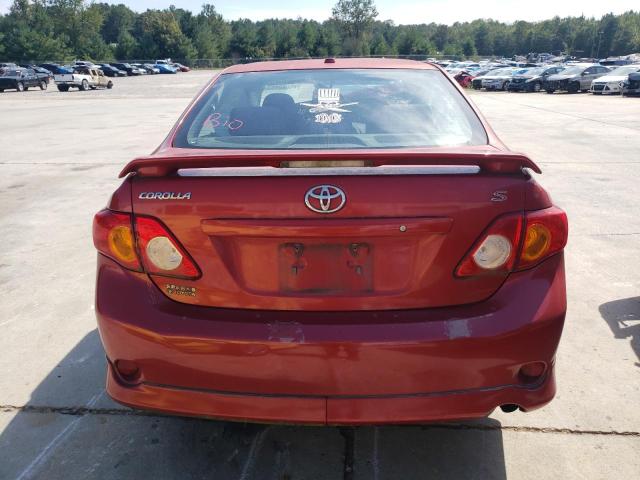 1NXBU40E39Z023614 - 2009 TOYOTA COROLLA BASE Бордовый фото 6