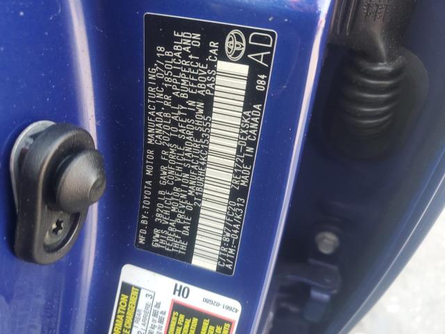 2T1BURHE4KC153555 - 2019 TOYOTA COROLLA L Mavi foto 12