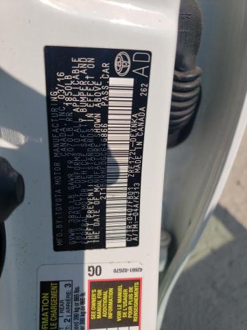 2T1BURHE0GC646866 - 2016 TOYOTA COROLLA L WHITE photo 12