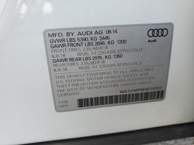 WA1LFAFP9FA014367 - 2015 AUDI Q5 PREMIUM PLUS WHITE photo 14