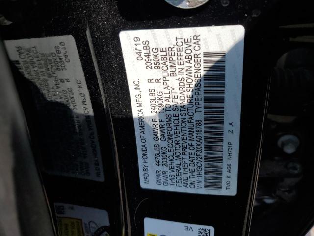 1HGCV2F3XKA018788 - 2019 HONDA ACCORD SPORT Qara foto 12