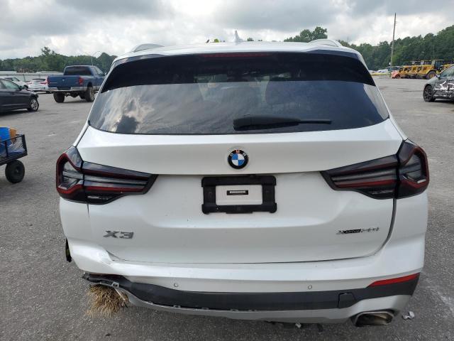 5UX53DP07N9K53926 - 2022 BMW X3 XDRIVE30I WHITE photo 6