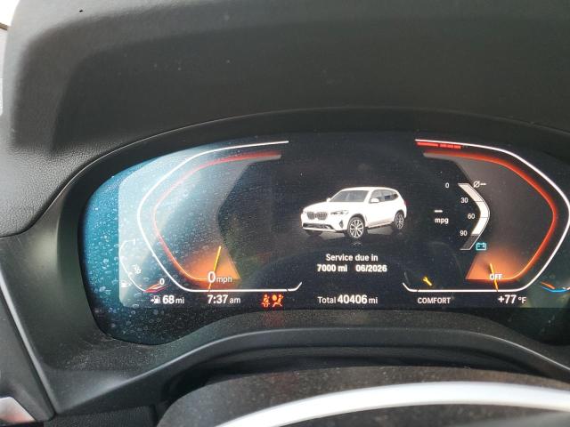 5UX53DP07N9K53926 - 2022 BMW X3 XDRIVE30I WHITE photo 9