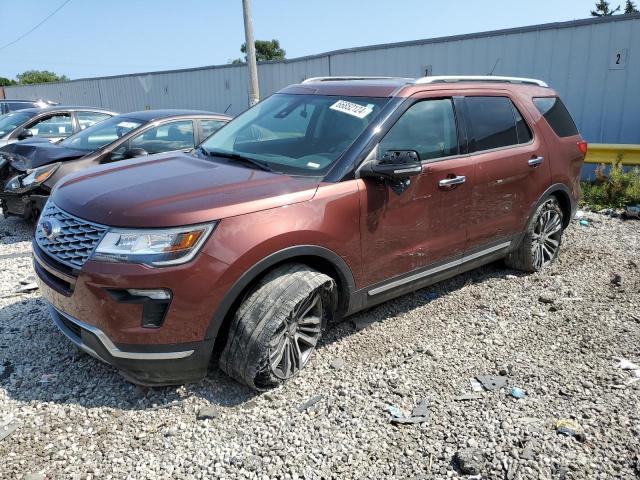 1FM5K8HT7JGB29435 - 2018 FORD EXPLORER PLATINUM BURGUNDY photo 1