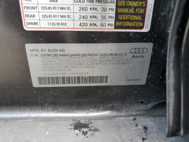 WAUNF78P17A026526 - 2007 AUDI A3 2.0 PREMIUM BLACK photo 13