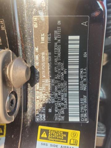 5TDJKRFH8ES052867 - 2014 TOYOTA HIGHLANDER XLE BLACK photo 13