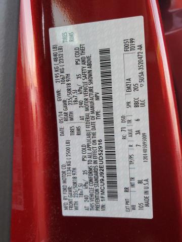 1FMCU9J92EUD52916 - 2014 FORD ESCAPE TITANIUM 红色 照片 13