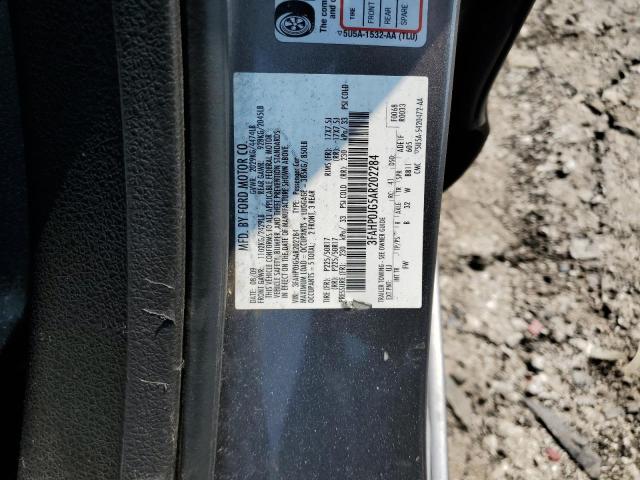 3FAHP0JG5AR202284 - 2010 FORD FUSION SEL GRAY photo 12