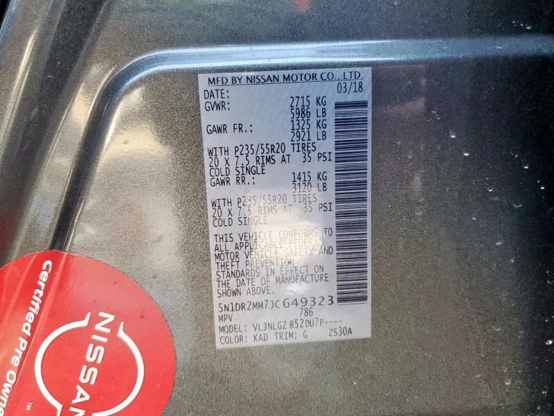 5N1DR2MM7JC649323 - 2018 NISSAN PATHFINDER S SILVER photo 13