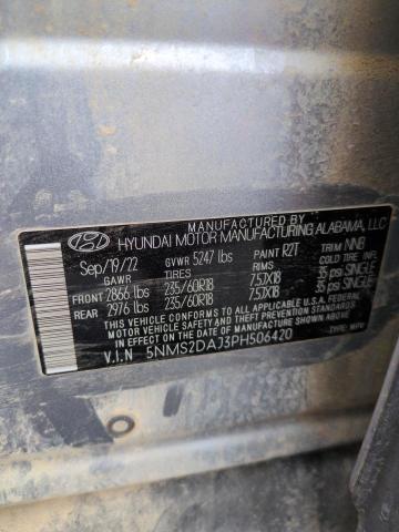 5NMS2DAJ3PH506420 - 2023 HYUNDAI SANTA FE SEL Plata foto 12