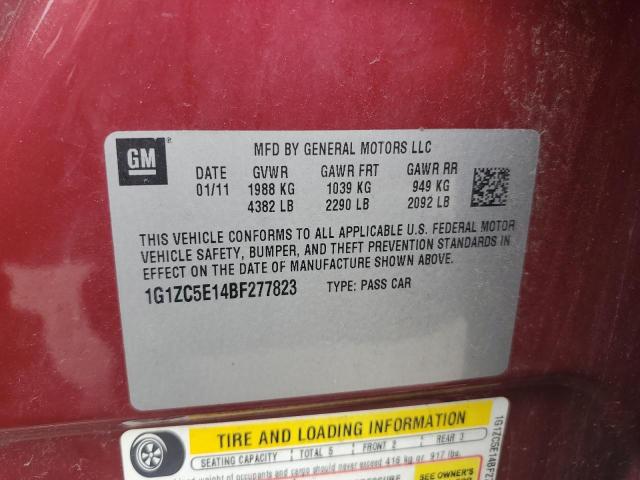 1G1ZC5E14BF277823 - 2011 CHEVROLET MALIBU 1LT 勃艮第红 照片 12