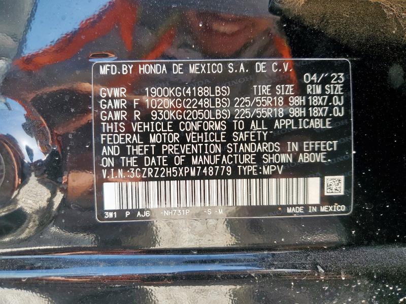 3CZRZ2H5XPM748779 - 2023 HONDA HR-V SPORT Қара фото 14