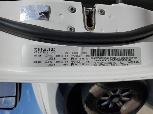 1C6RR7LT7FS643350 - 2015 RAM 1500 SLT WHITE photo 12