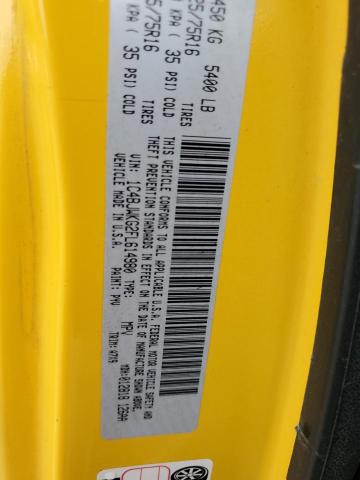 1C4BJWKG2FL614980 - 2015 JEEP WRANGLER UNLIMITED SPORT YELLOW photo 12