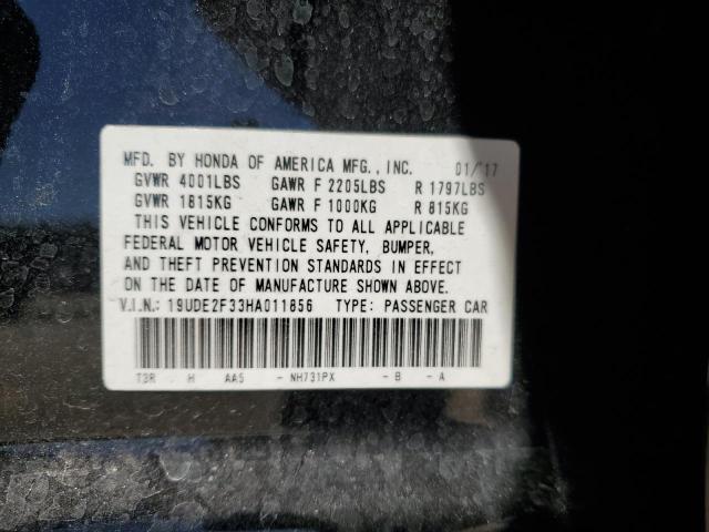 19UDE2F33HA011856 - 2017 ACURA ILX BASE WATCH PLUS BLACK photo 13