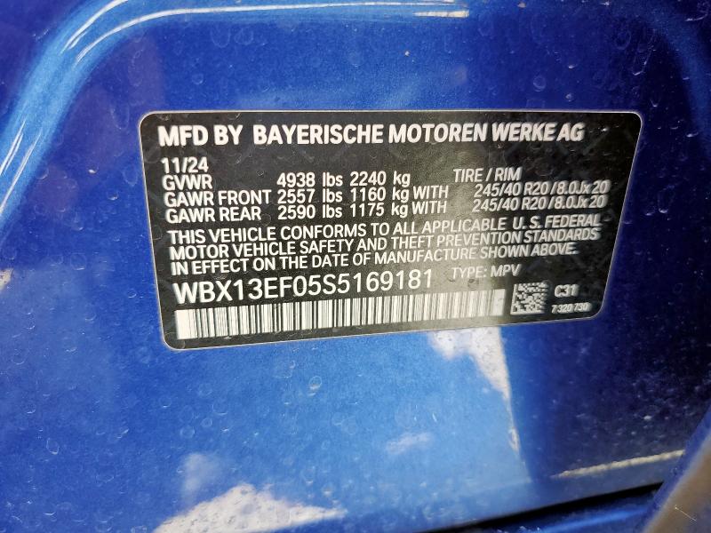 WBX13EF05S5169181 - 2025 BMW X1 M35I BLUE photo 14