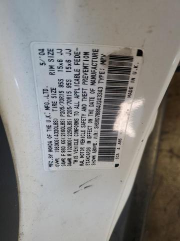 SHSRD78864U243343 - 2004 HONDA CR-V EX WHITE photo 13