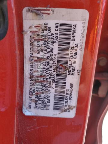 2T1KR32E14C175314 - 2004 TOYOTA COROLLA MA XR RED photo 13