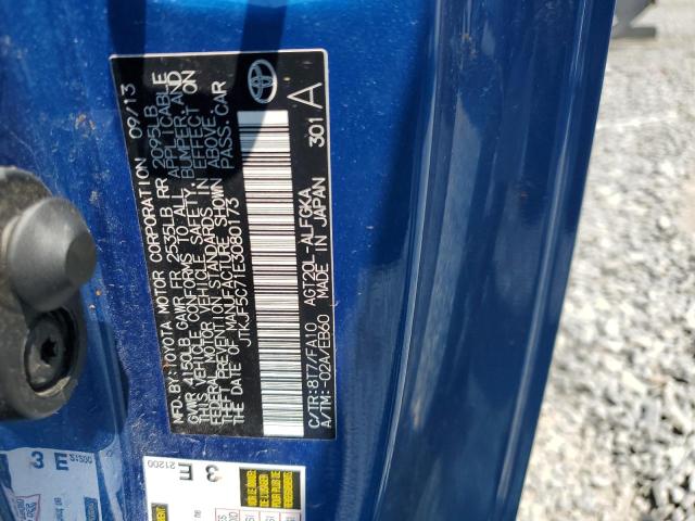 JTKJF5C71E3080173 - 2014 TOYOTA SCION TC ლურჯი ფოტო 12