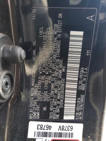 5TDYK3DC5BS098350 - 2011 TOYOTA SIENNA XLE BLACK photo 13