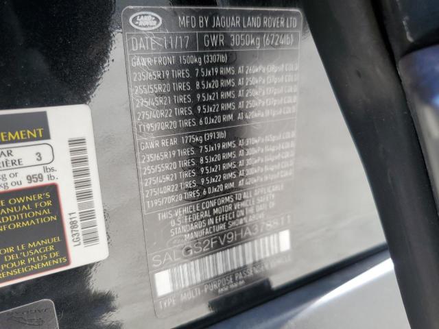 SALGS2FV9HA378811 - 2017 LAND ROVER RANGE ROVE HSE BLACK photo 13